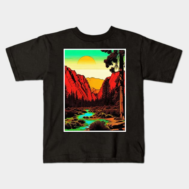 Sailing into the Sunset Uplifted Wanderlust Vintage Aesthetic 60s Kids T-Shirt by vintageinspired